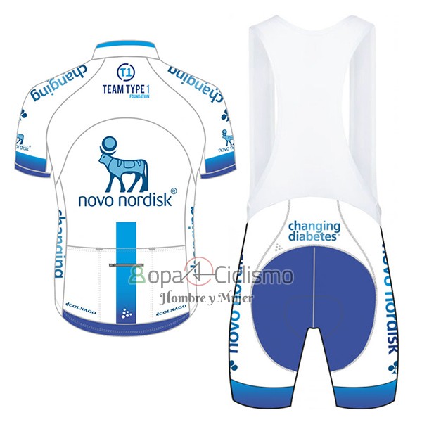 Novo Nordisk Ropa Ciclismo Culotte Corto 2017 Hombre Mangas Cortas Novo Nordisk Blanco